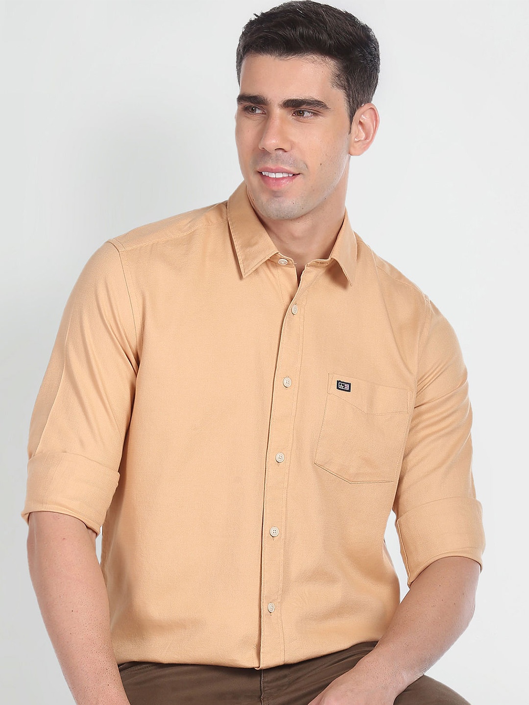 

Arrow Sport Slim Fit Opaque Casual Shirt, Beige