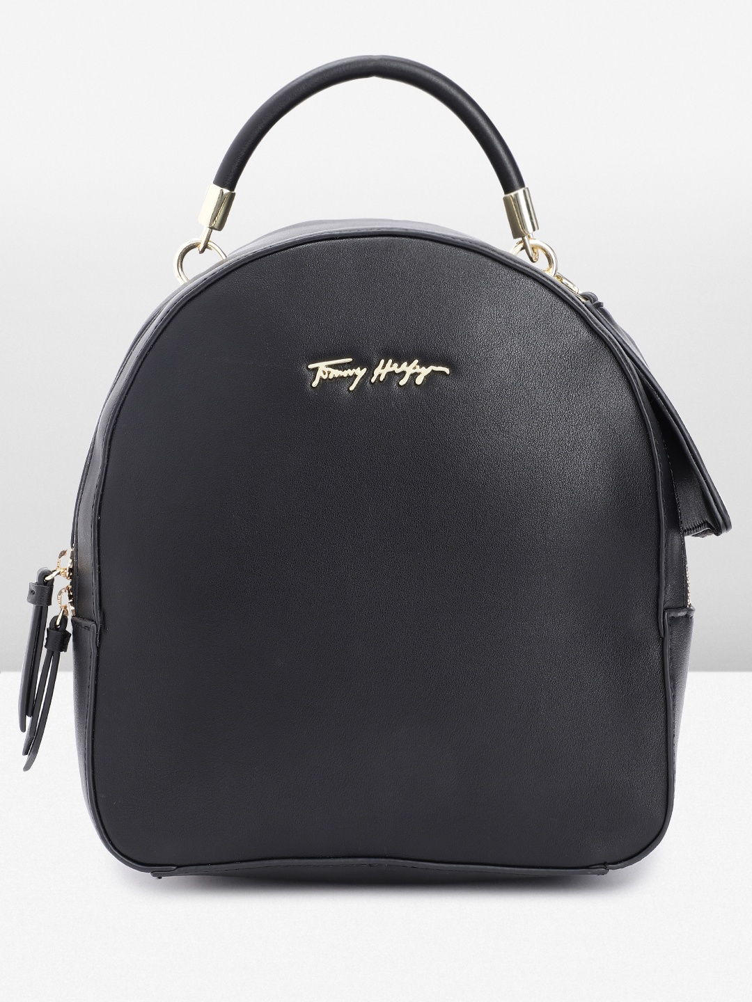 

Tommy Hilfiger Women Solid Small-Sized Backpack With A Mini Zip Pouch, Black