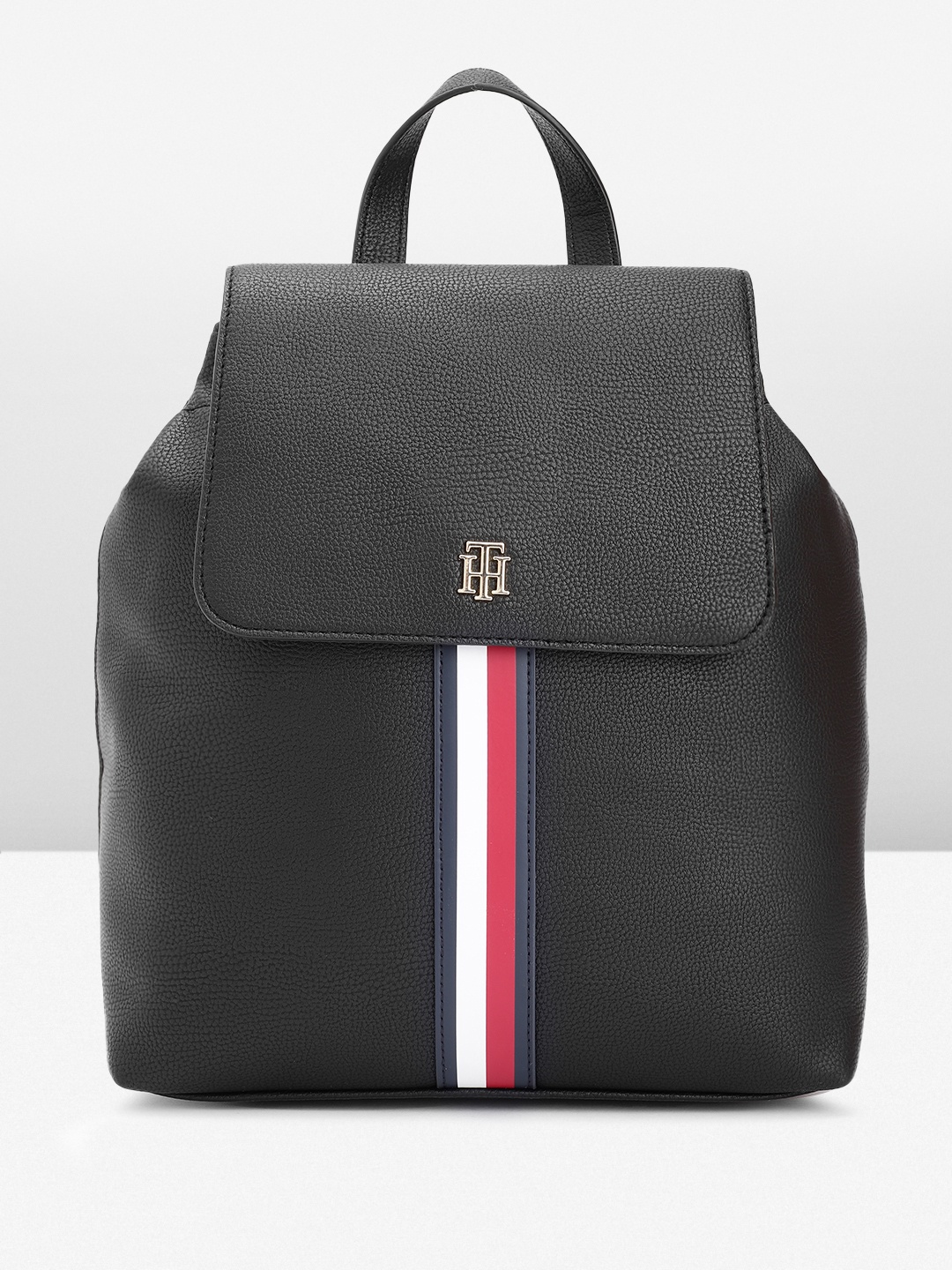 

Tommy Hilfiger Women Striped Backpack, Black