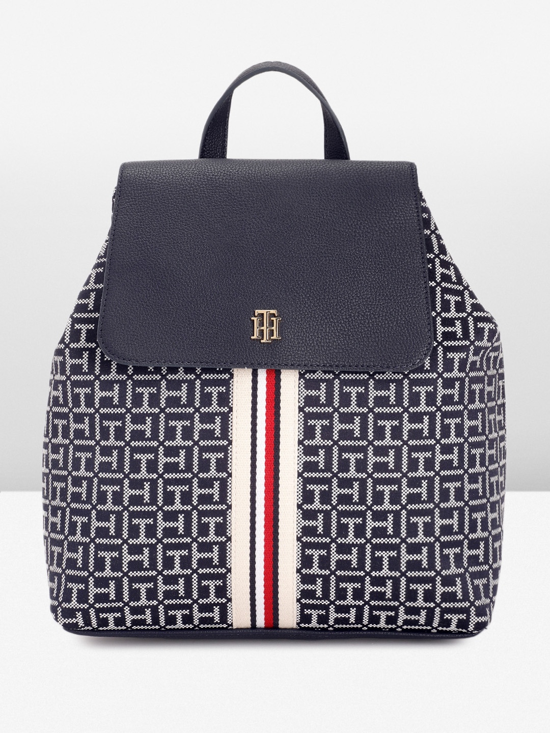 

Tommy Hilfiger Women Self Design Backpack, Blue