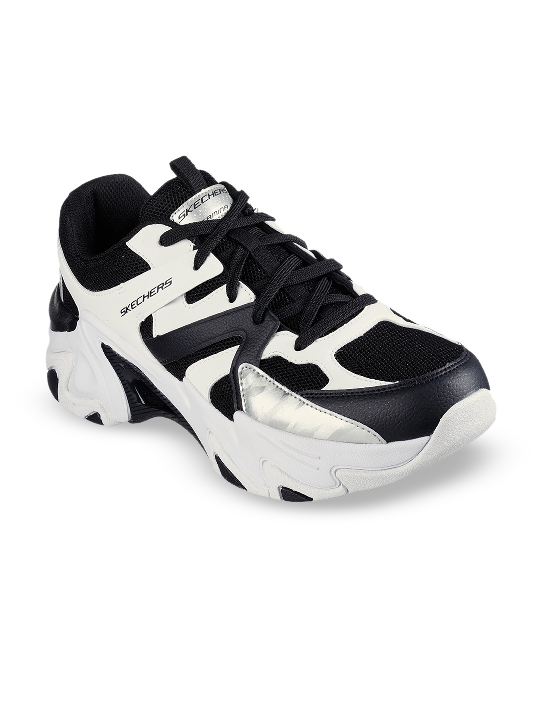 

Skechers Men STAMINA V3 Colourblocked Sneakers, Black