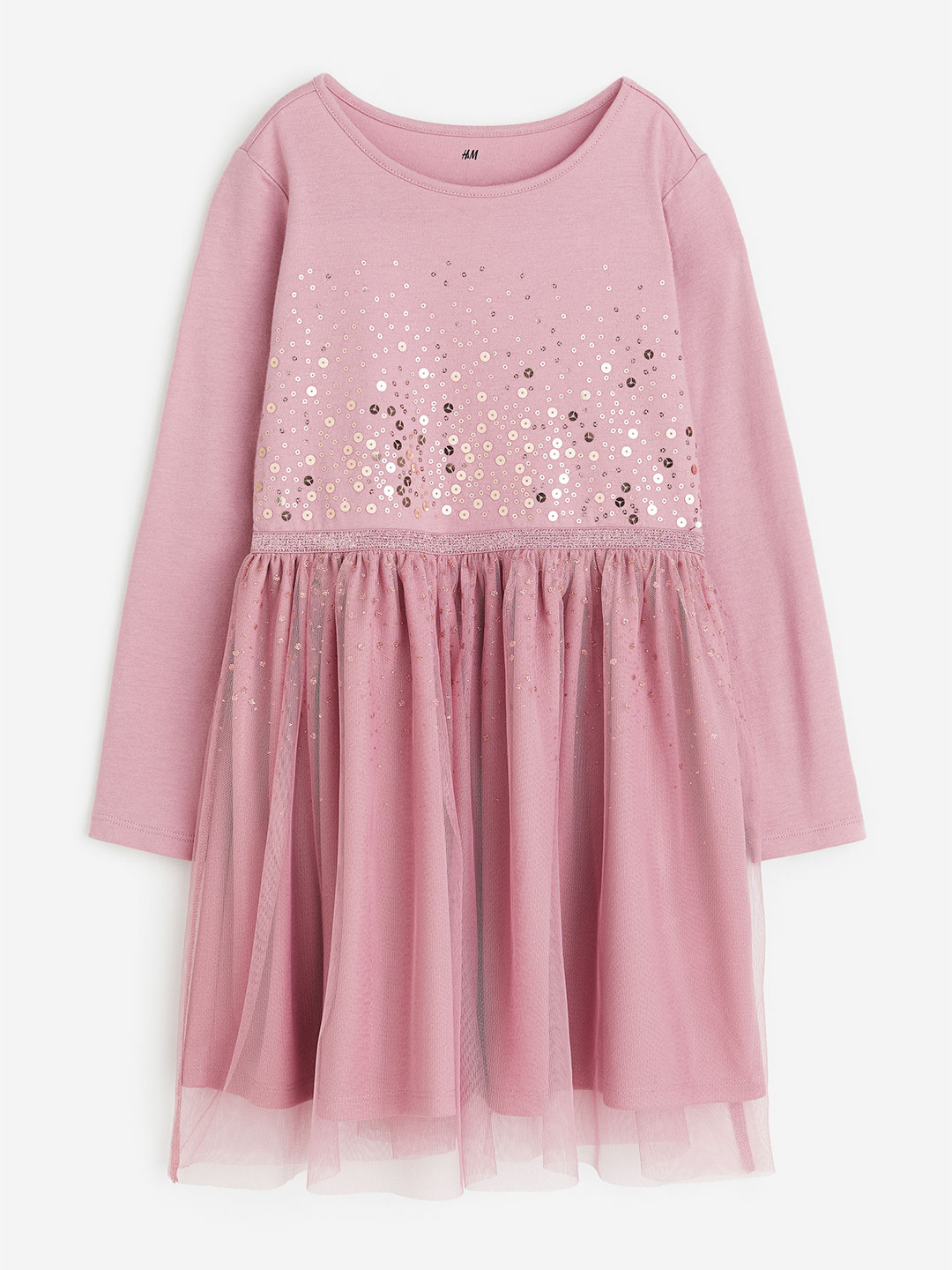 

H&M Girls Tulle-Skirt Jersey Dress, Pink
