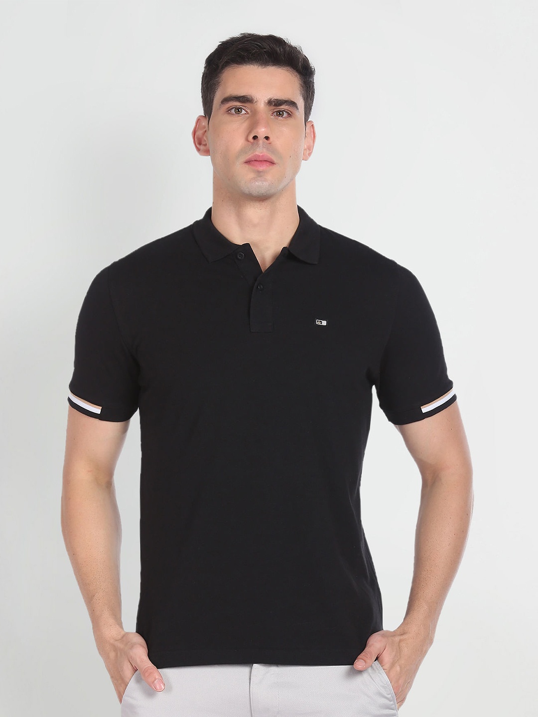 

Arrow Sport Polo Collar Cotton T-shirt, Black