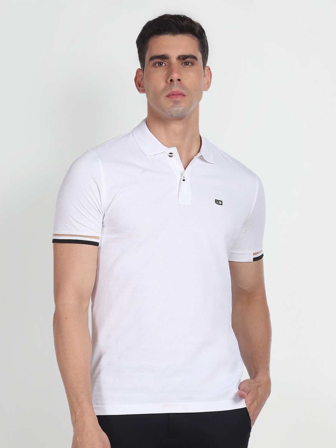 

Arrow Sport Polo Collar Pure Cotton T-shirt, White