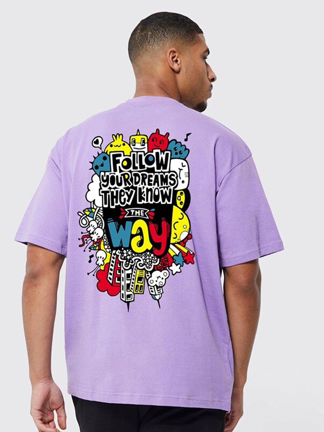 

Imsa Moda Typography Printed Cotton T-shirt, Lavender
