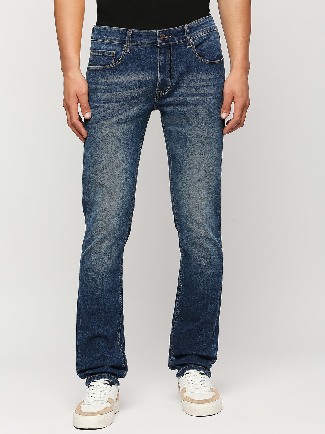 

Pepe Jeans Men Clean Look Slim Fit Mid-Rise Heavy Fade Stretchable Jeans, Blue