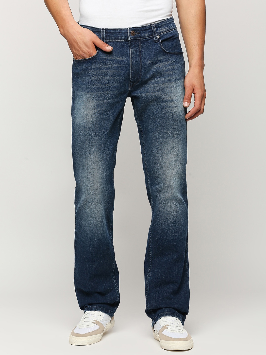 

Pepe Jeans Men Regular Fit Mid-Rise Heavy Fade Stretchable Jeans, Blue