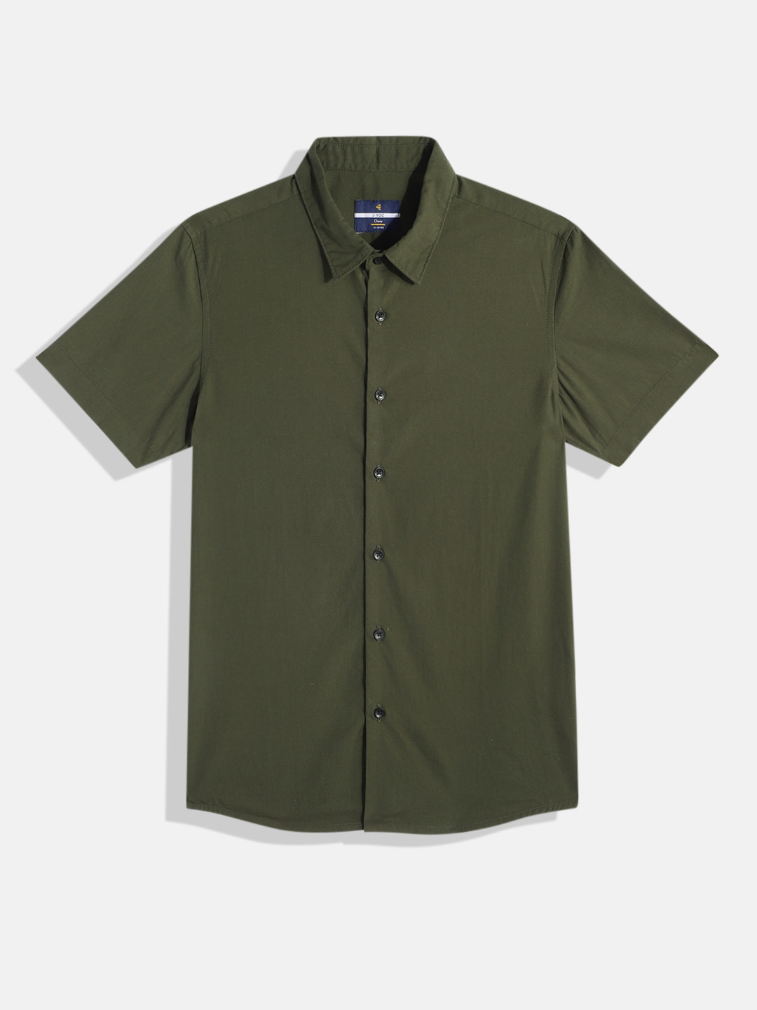 

IVOC Boys Slim Fit Opaque Cotton Casual Shirt, Olive