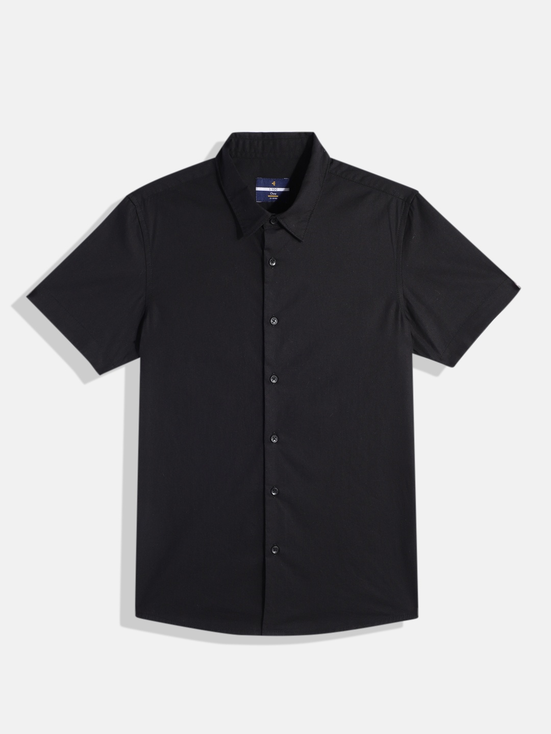

IVOC Boys Slim Fit Opaque Cotton Casual Shirt, Black