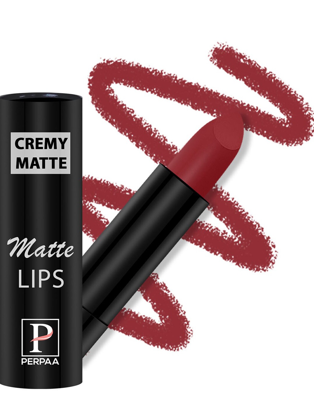 

PERPAA Long Lasting & Waterproof Creamy Matte Lipstick With Vitamin E - Crimson Red 86, Maroon