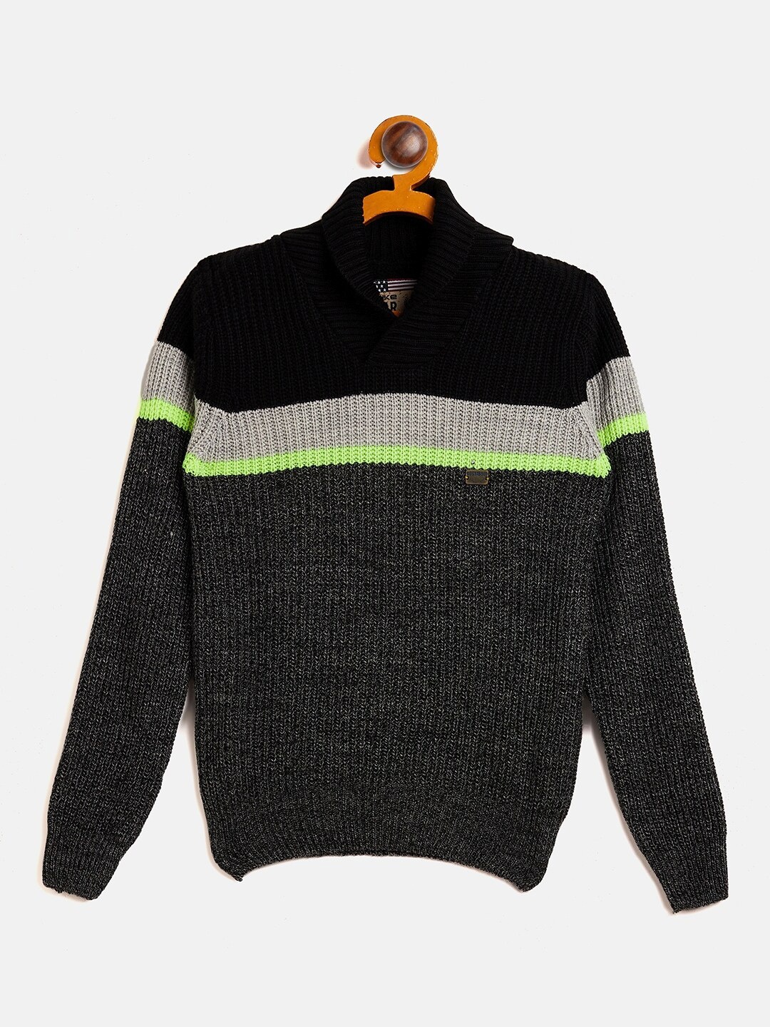 

Duke Boys Cable Knit Mock Collar Pullover, Grey