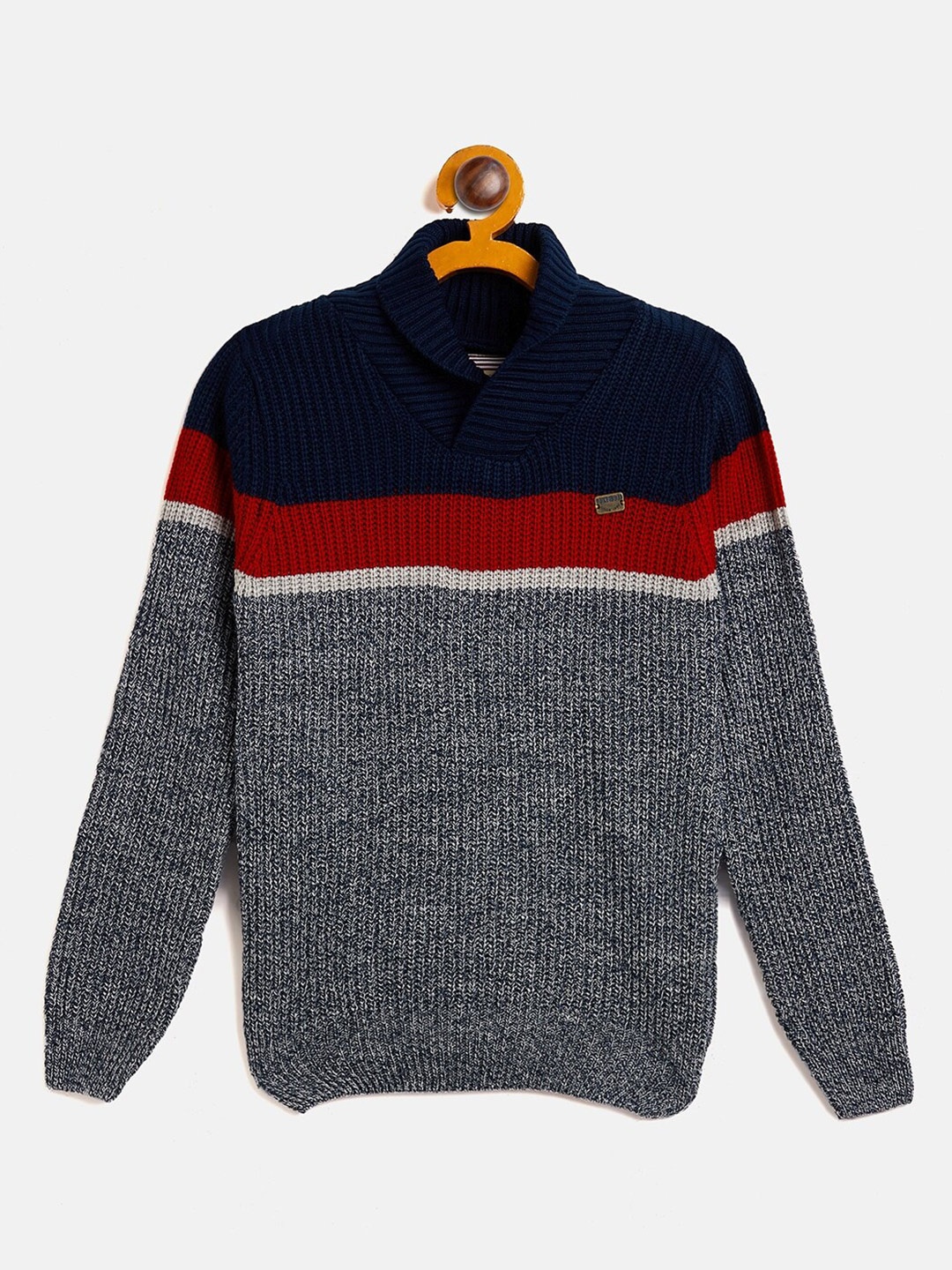 

Duke Boys Colourblocked Acrylic Pullover, Grey