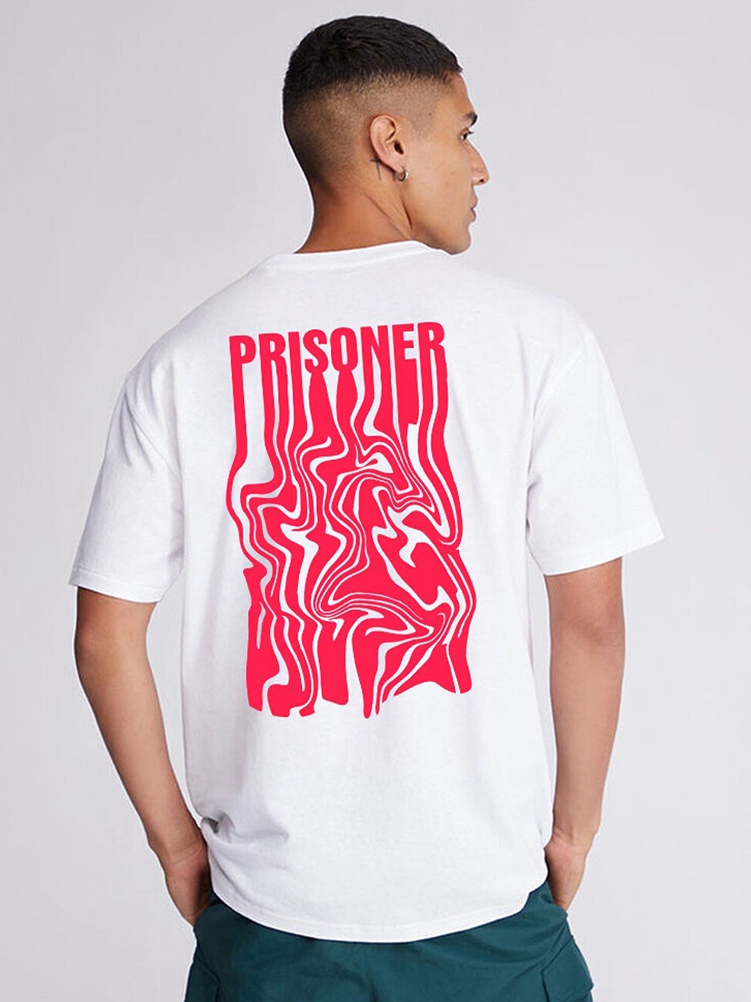 

Imsa Moda Typography Printed Cotton T-shirt, White