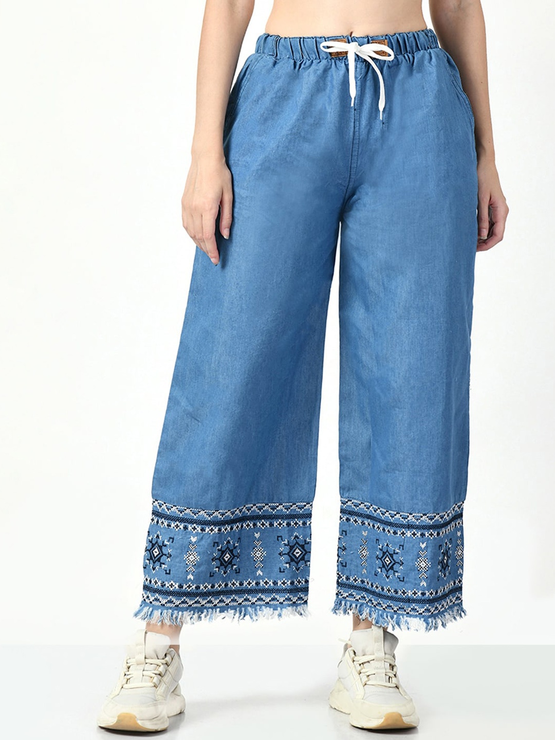

DKGF FASHION Women Comfort Flared High-Rise Jeans, Blue