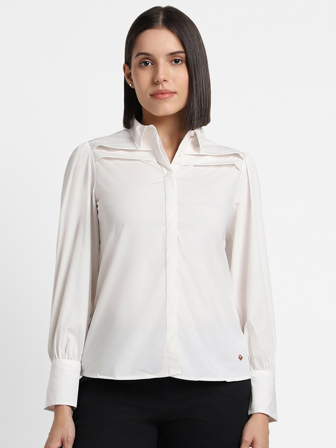 

Allen Solly Woman Pleated Casual Shirt, White