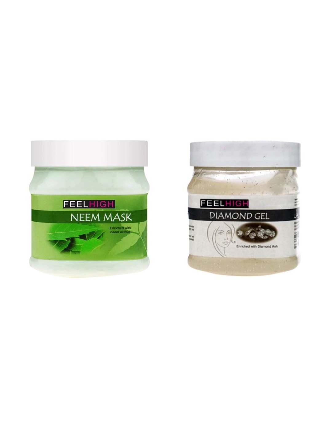 

FEELHIGH Set Of 2 Neem Mask & Diamond Gel 500ml Each, Multi