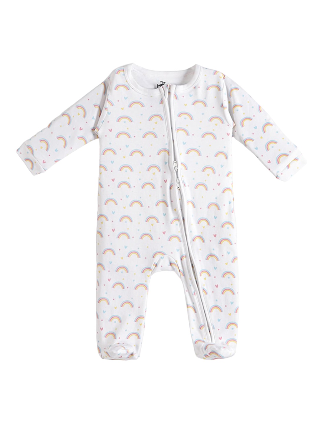 

The Mom Store Infants Kids Printed Cotton Rompers, White