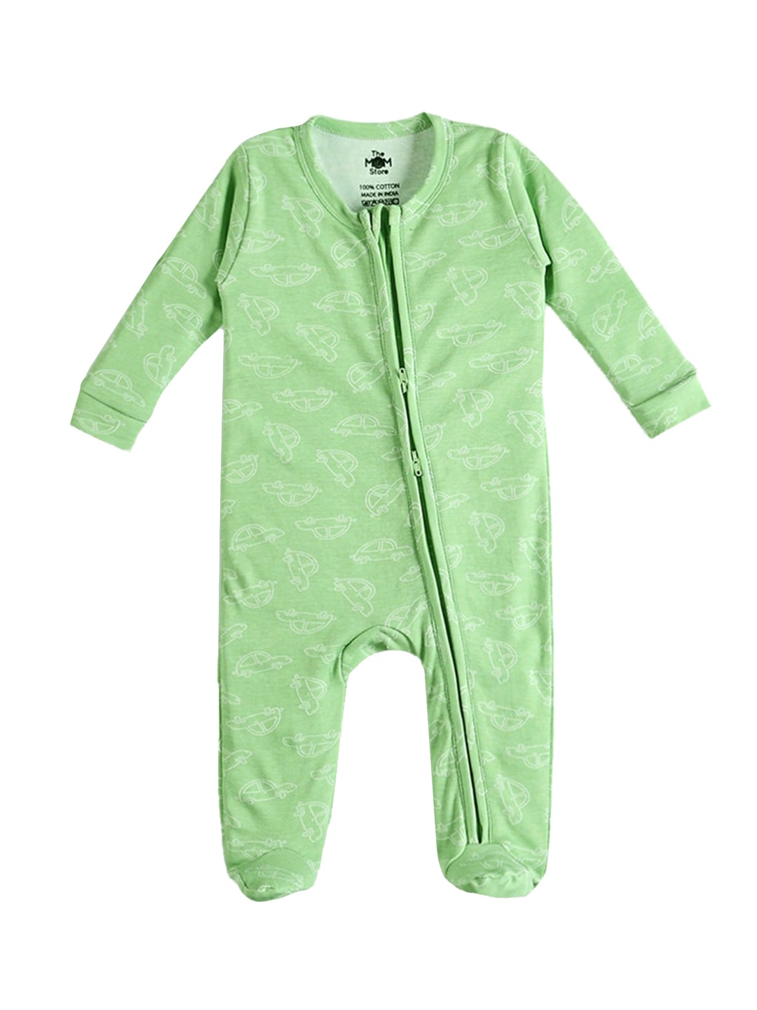 

The Mom Store Infants Kids Printed Cotton Rompers, Green