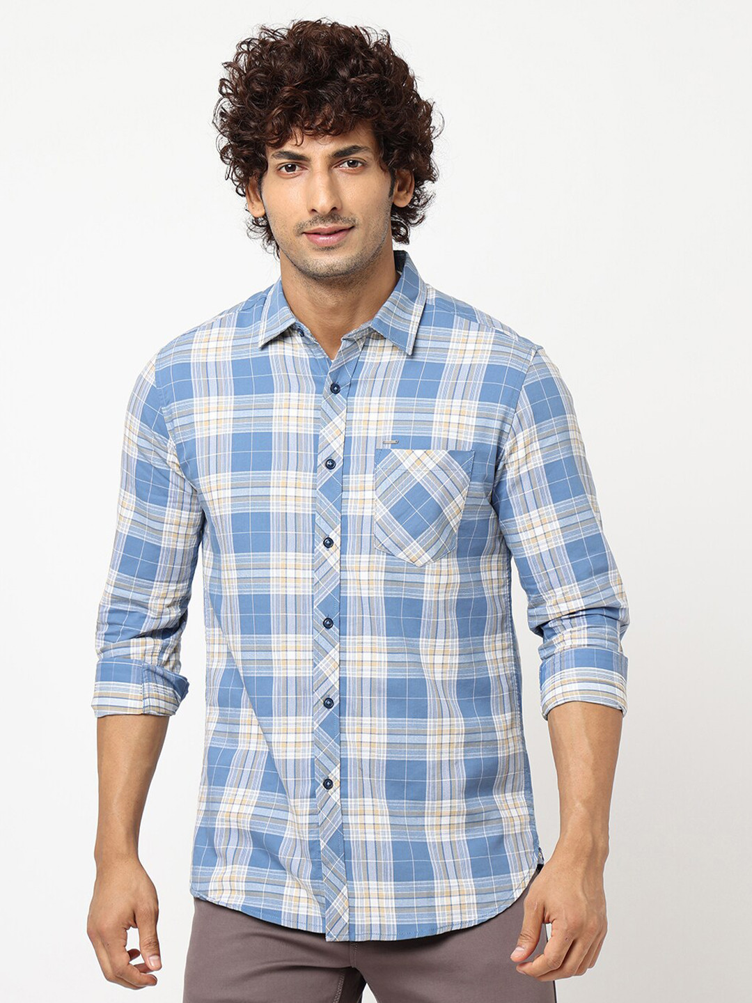 

Blue Buddha Tartan Checked Casual Shirt