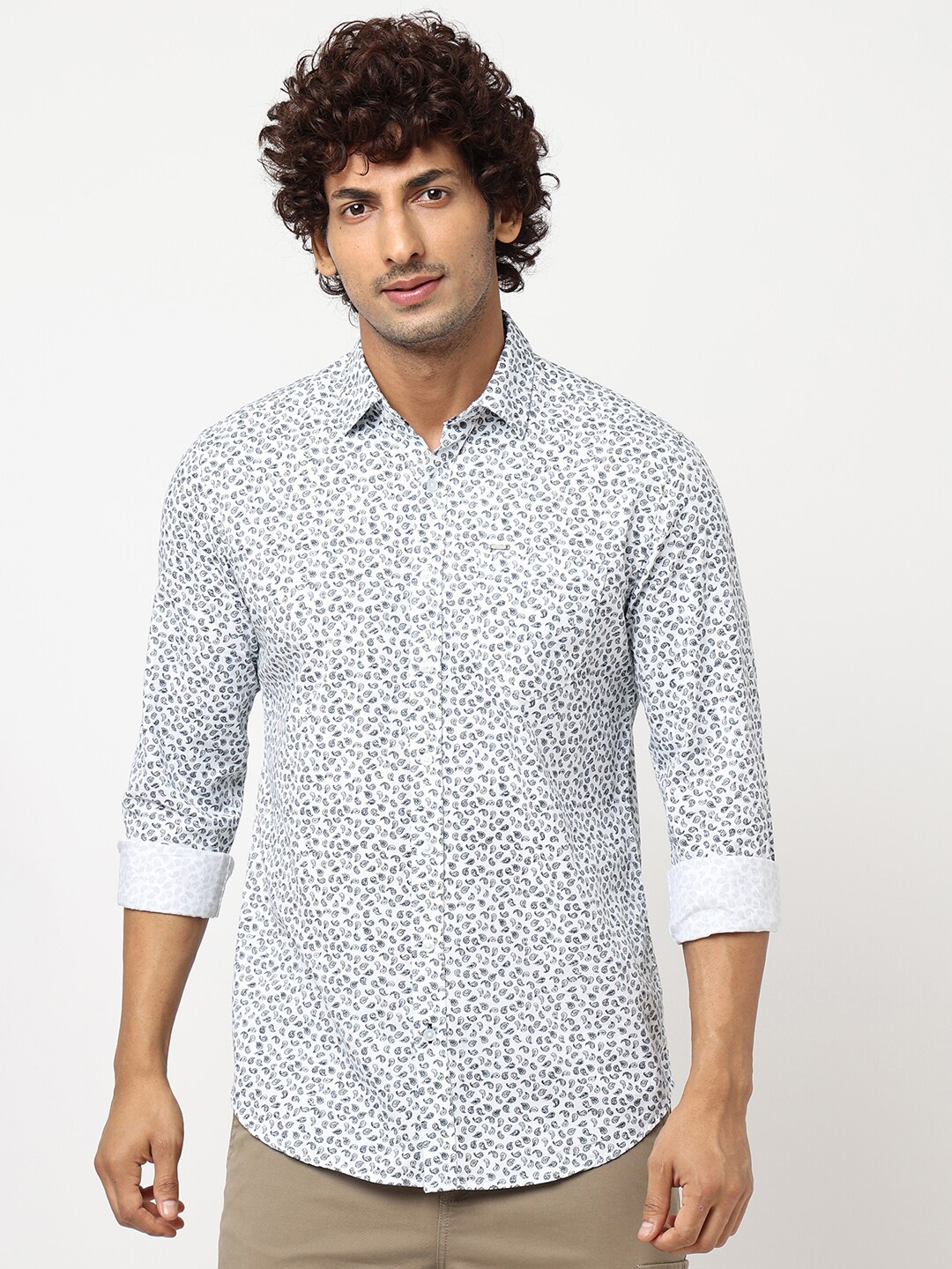 

Blue Buddha Floral Printed Casual Shirt, White