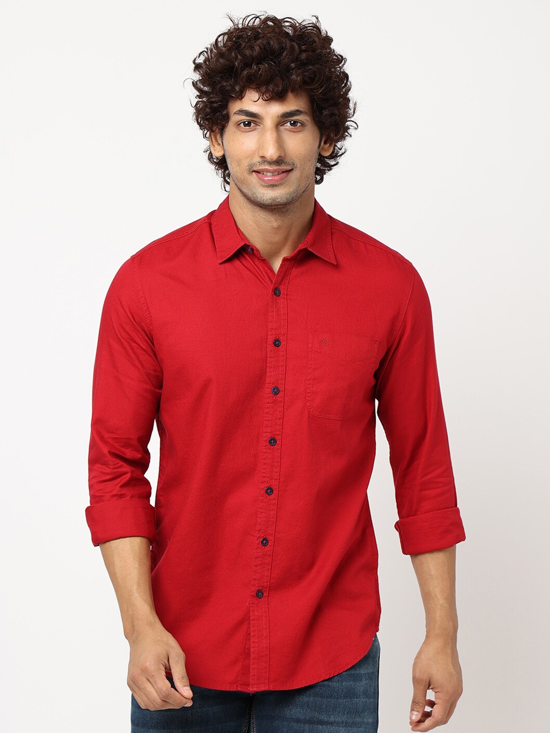 

Blue Buddha Men Cotton Opaque Casual Shirt, Red