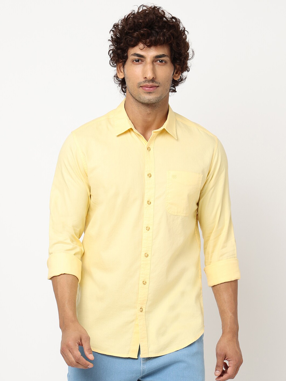 

Blue Buddha Men Cotton Opaque Casual Shirt, Yellow