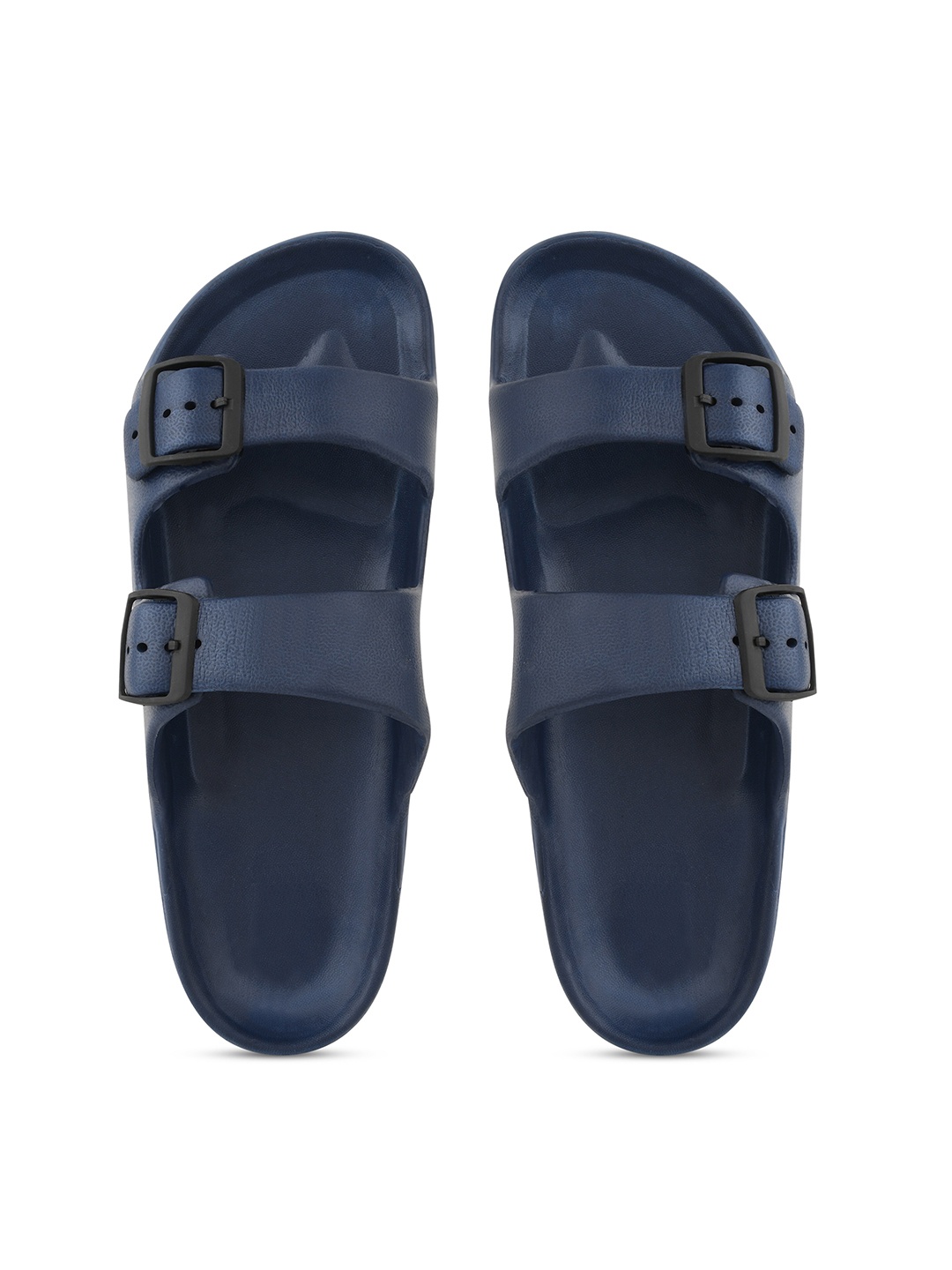 

Smartots Men Buckled Double Strap Sliders, Navy blue