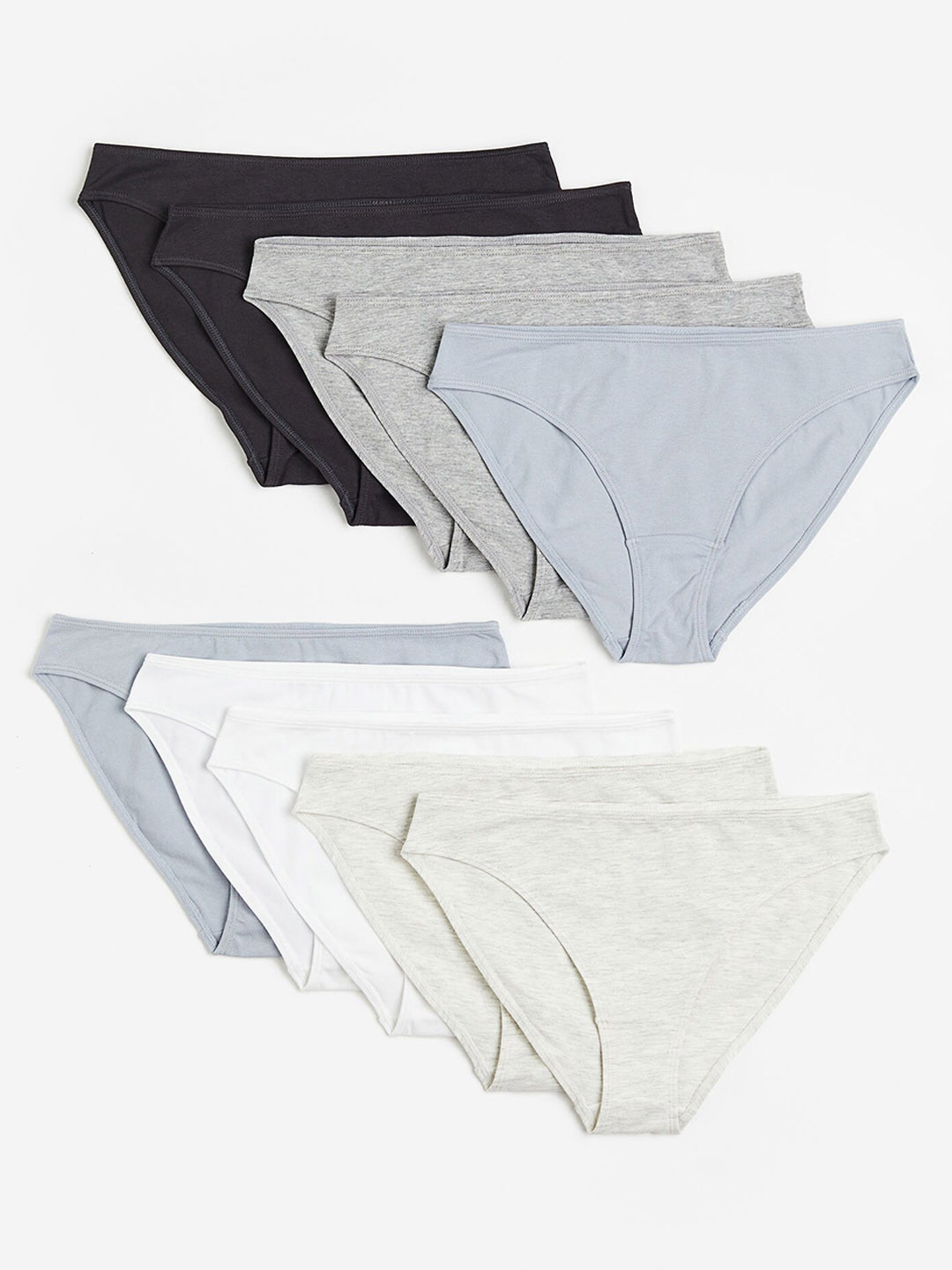 

H&M 10-Pack Cotton Bikini Briefs, Black
