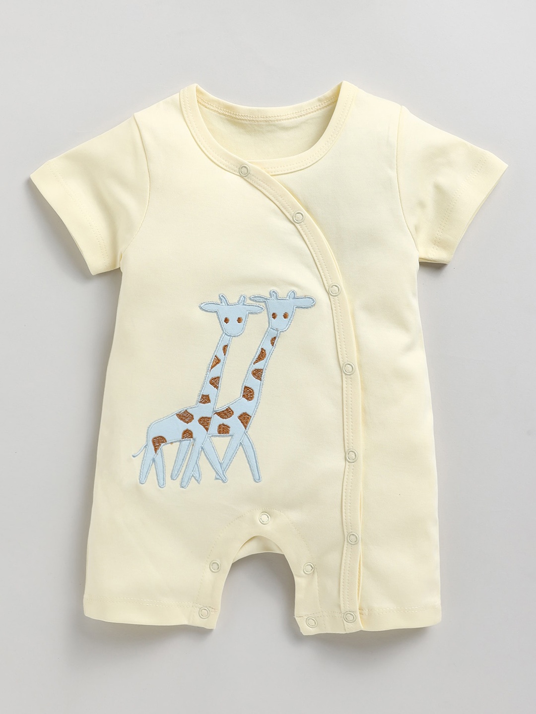 

Toonyport Infants Applique Detailed Pure Cotton Rompers, Yellow