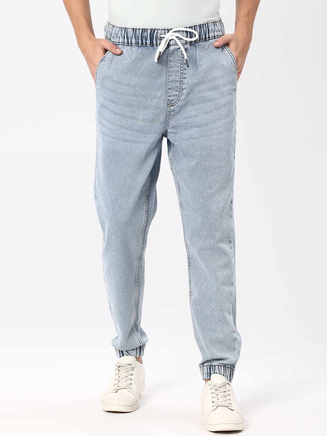 

R&B Men Heavy Fade Mid-Rise Cotton Jeans, Blue
