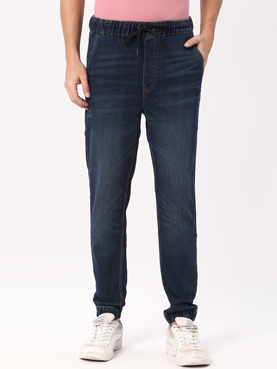 

R&B Men Regular Fit Mid-Rise Light Fade Jeans, Blue