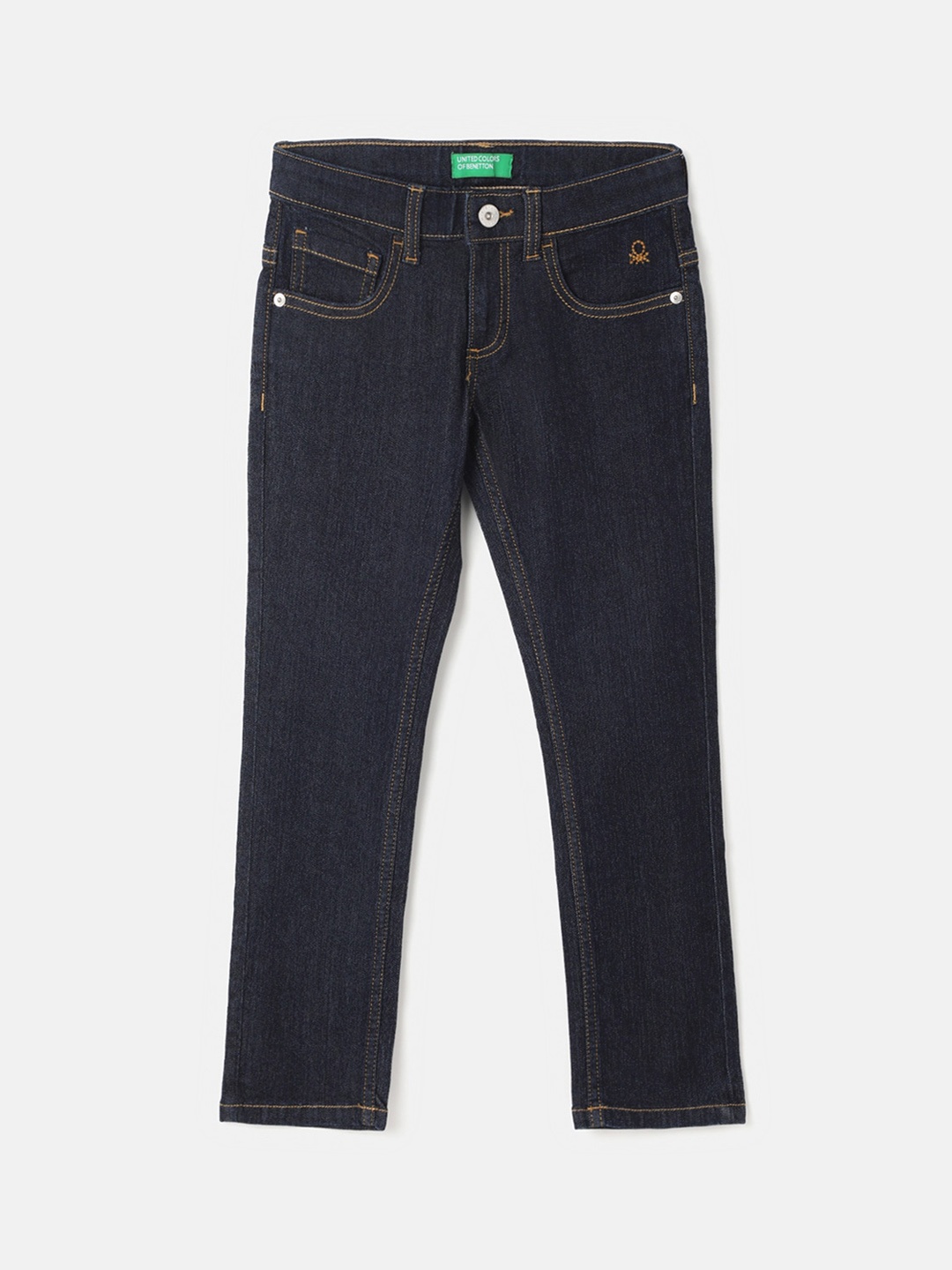 

United Colors of Benetton Boys Mid-Rise Clean Look Slim Fit Cotton Jeans, Navy blue