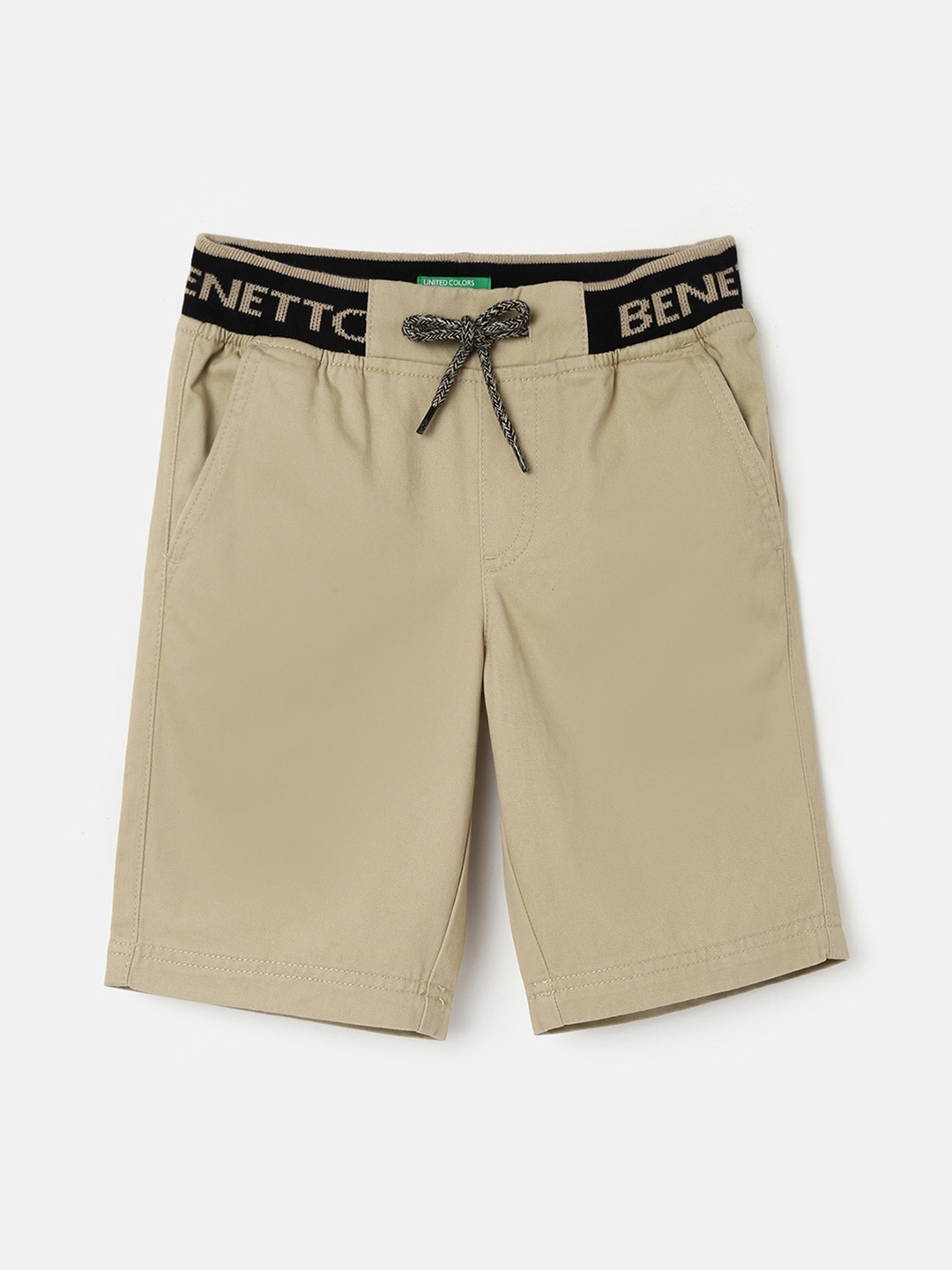 

United Colors of Benetton Boys Mid-Rise Cotton Shorts, Khaki