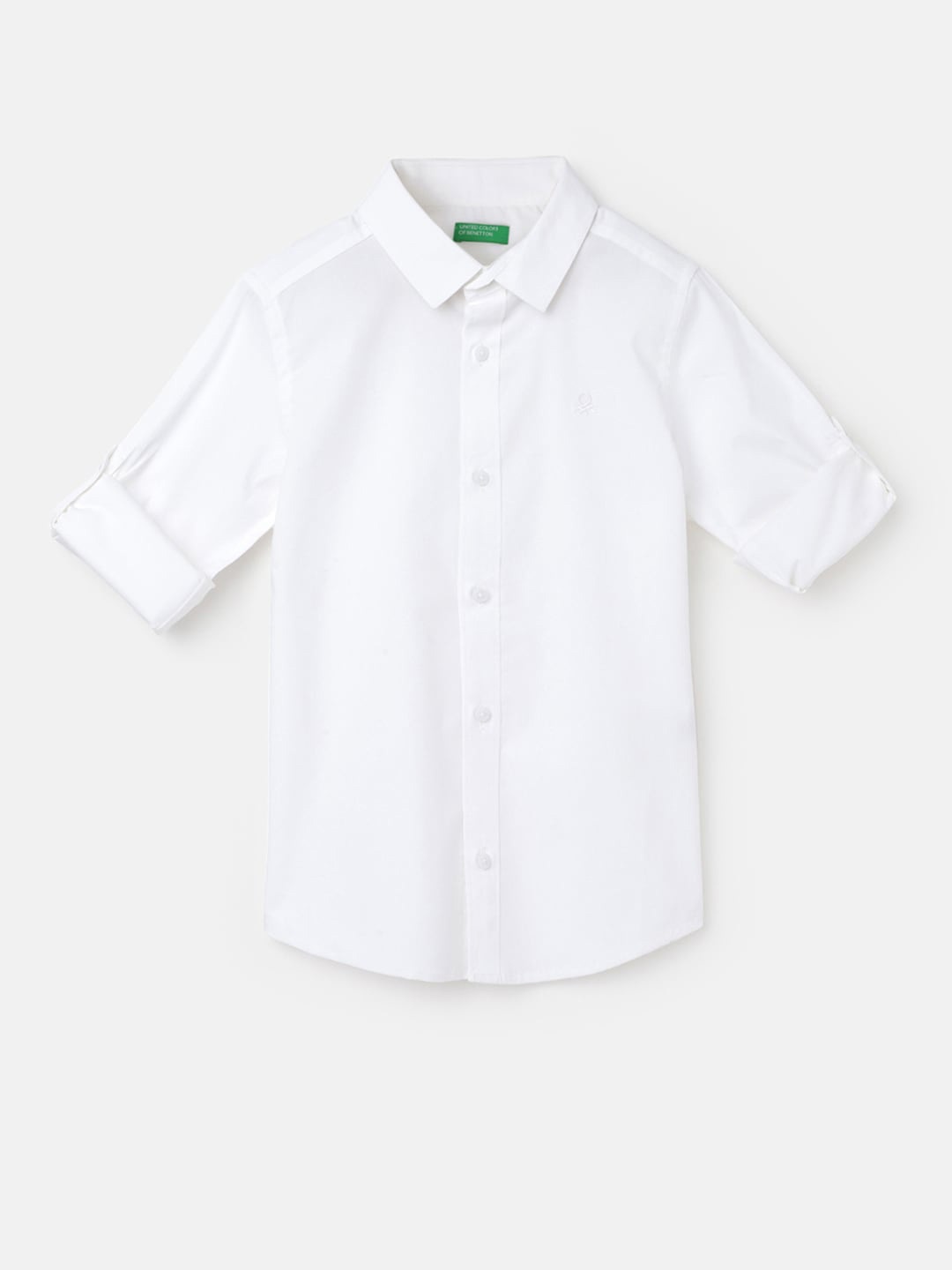 

United Colors of Benetton Boys Spread Collar Casual Shirt, White
