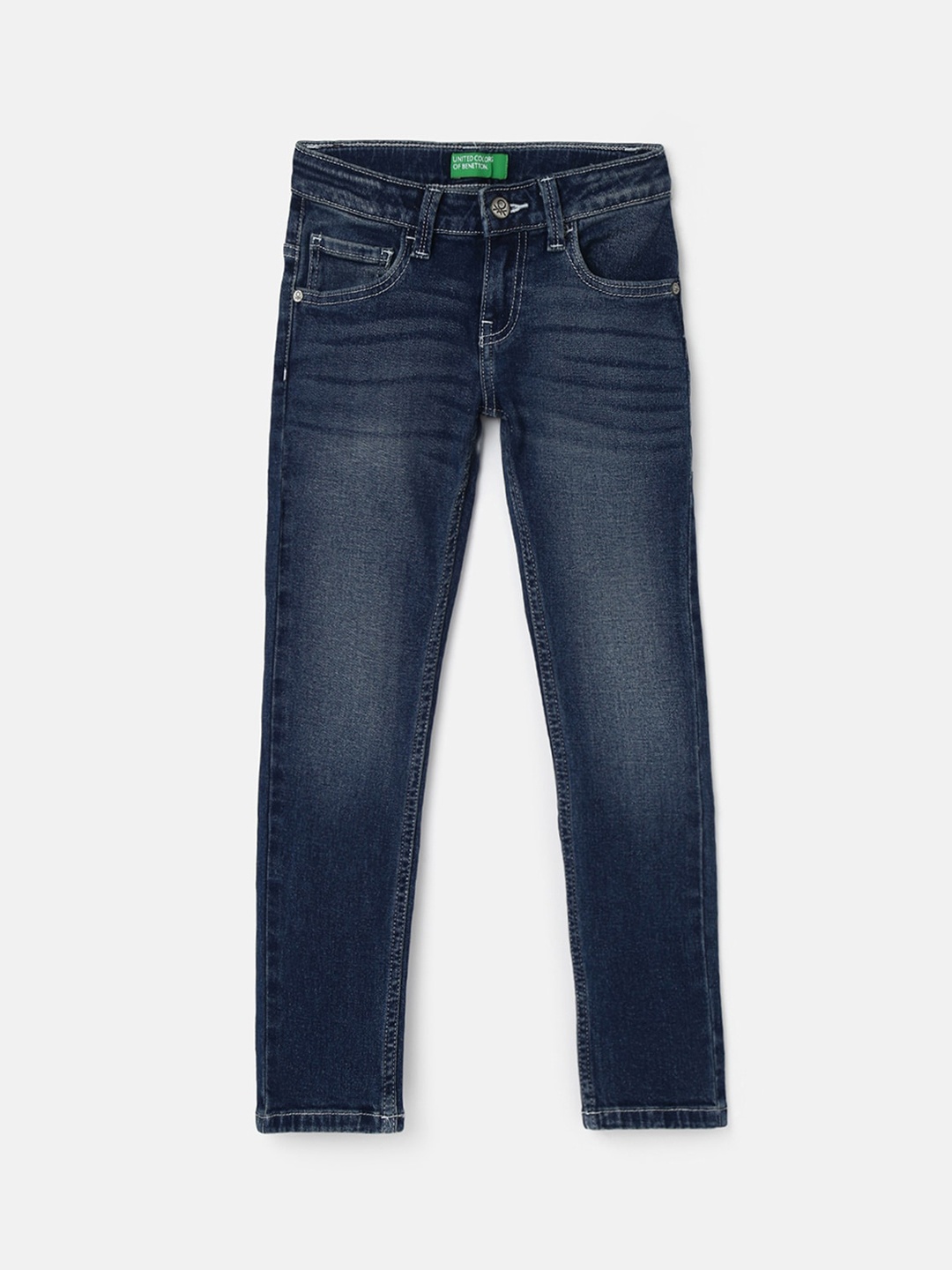 

United Colors of Benetton Boys Slim Fit Light Fade Cotton Jeans, Blue