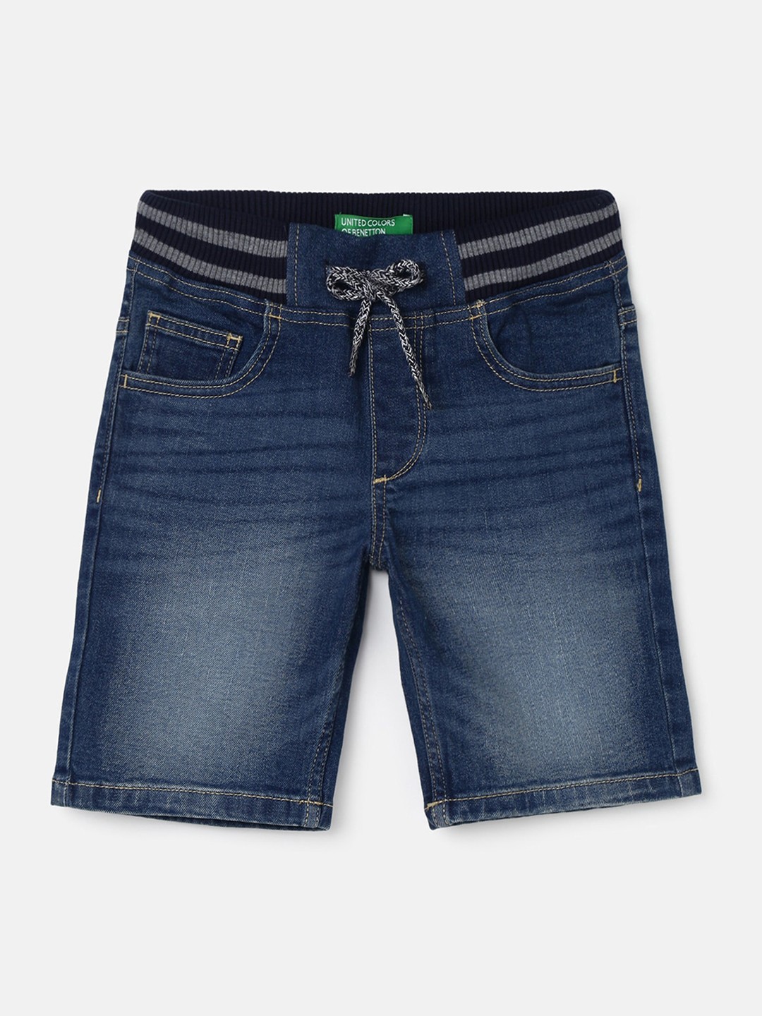

United Colors of Benetton Boys Mid-Rise Denim Shorts, Blue