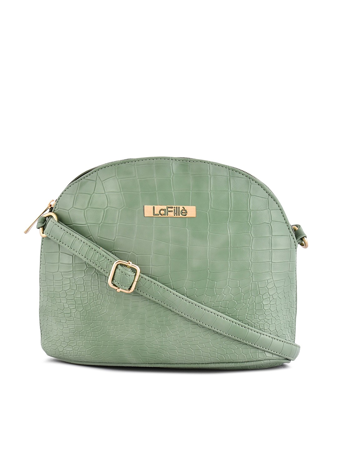 

LaFille Textured Half Moon Sling Bag, Green