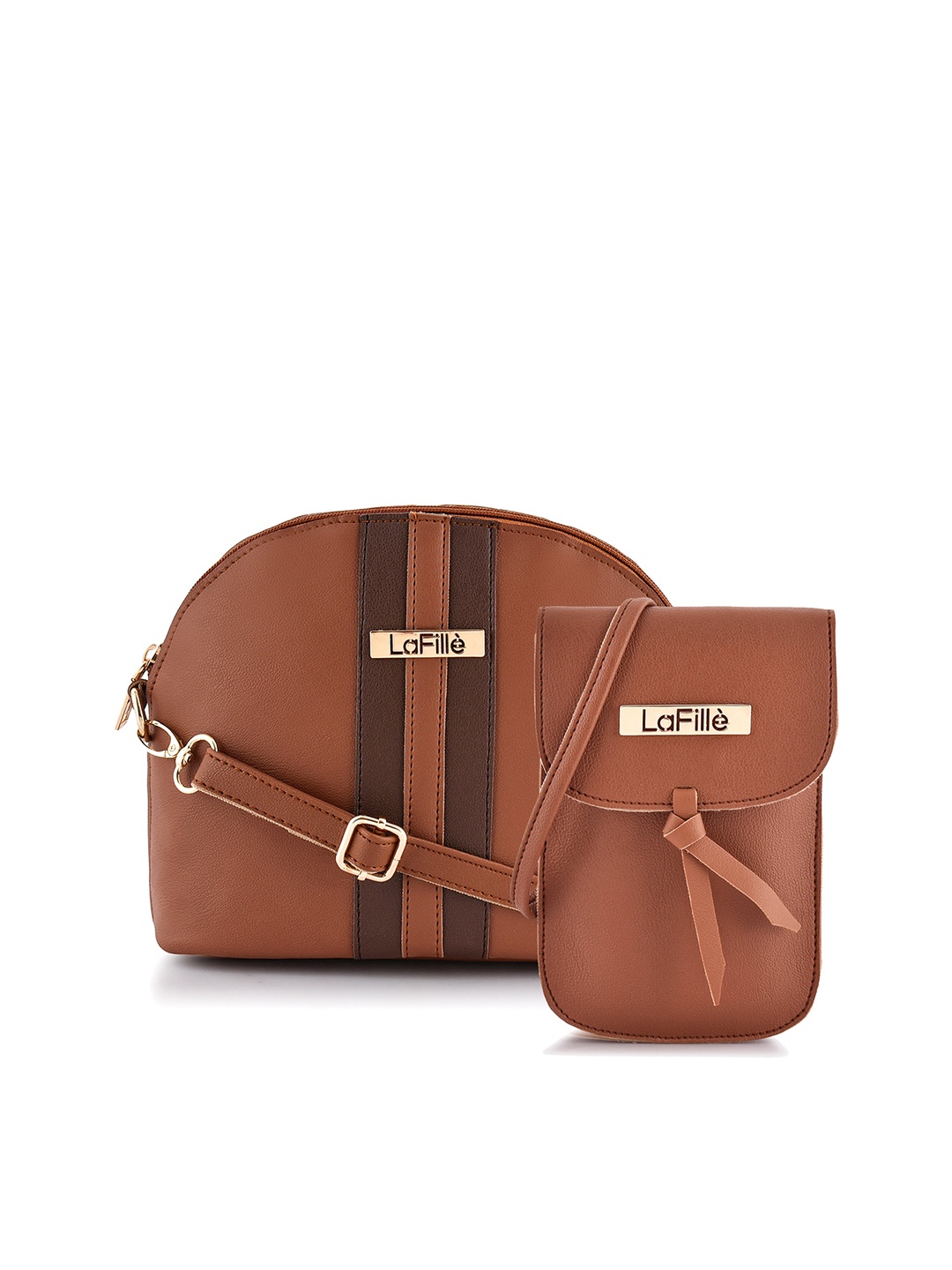 

LaFille Structured Sling Bag With Pouch, Tan