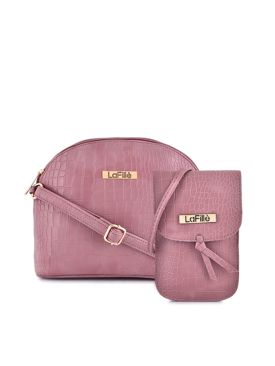 

LaFille Textured Half Moon Sling Bag, Purple