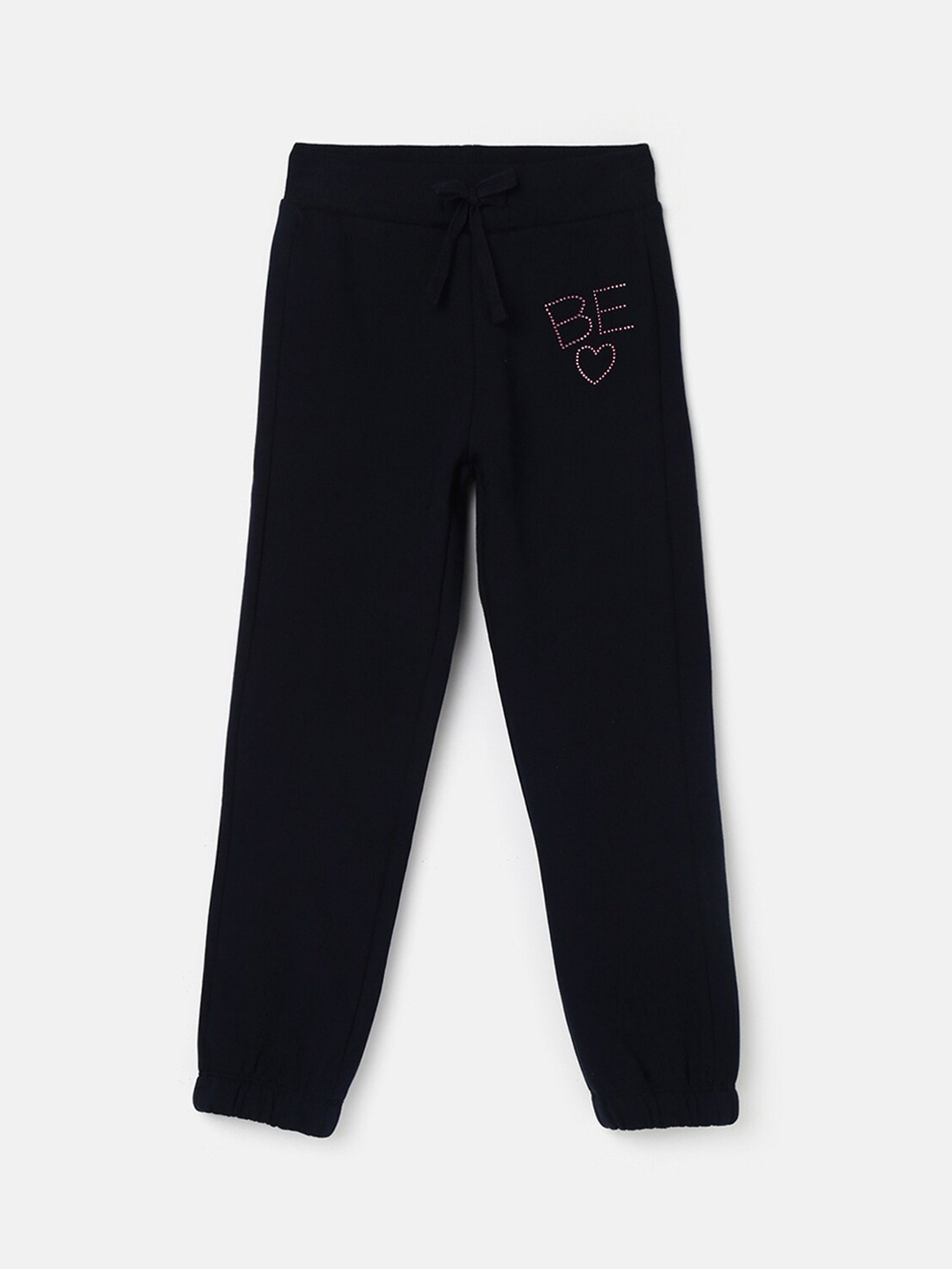 

United Colors of Benetton Girls Mid Rise Cotton Joggers, Navy blue
