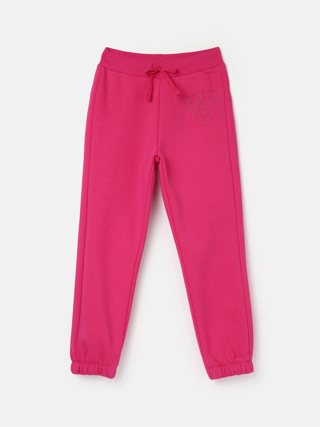 

United Colors of Benetton Girls Mid-Rise Cotton Joggers, Magenta