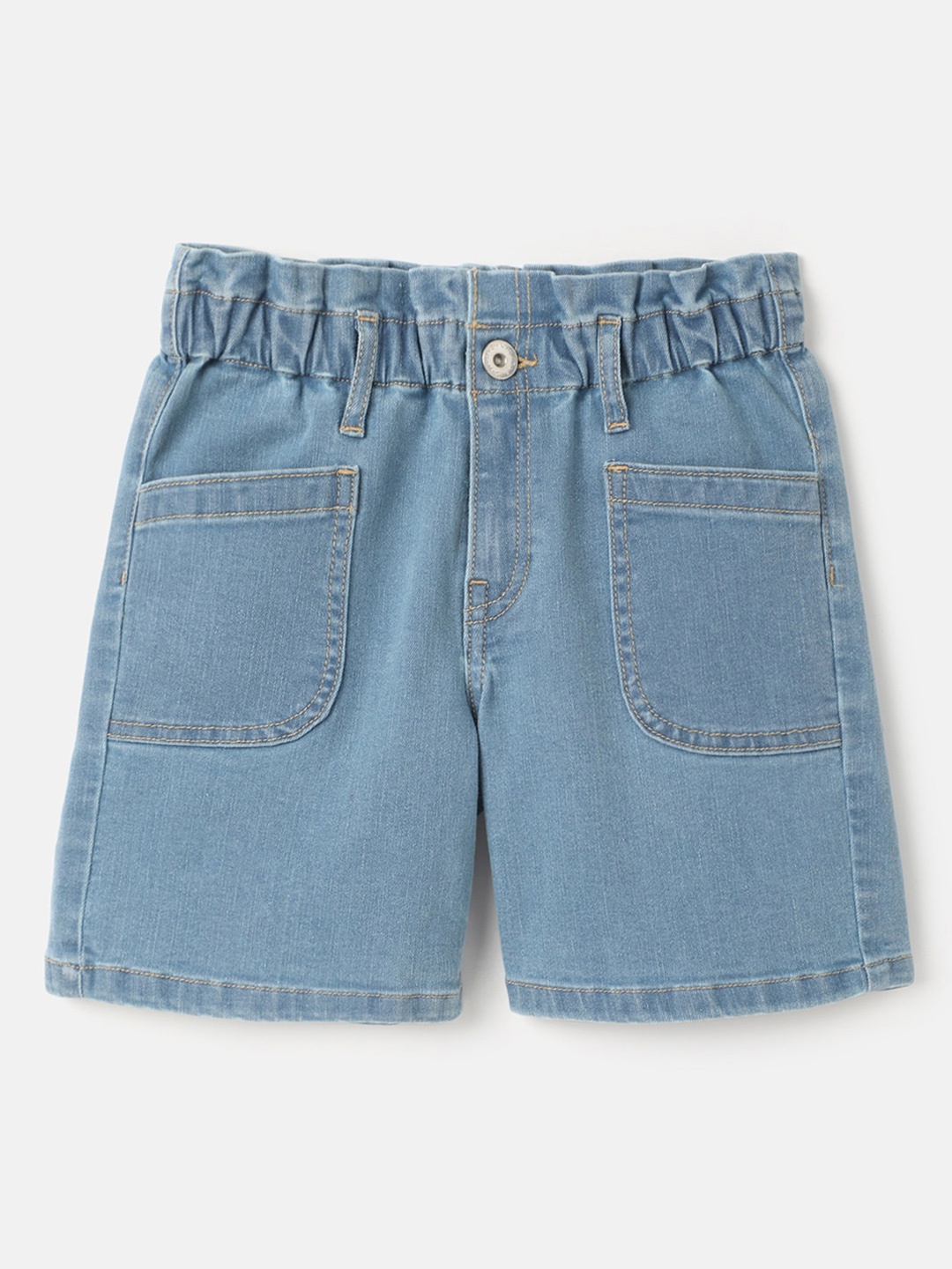 

United Colors of Benetton Girls Mid-Rise Denim Shorts, Blue