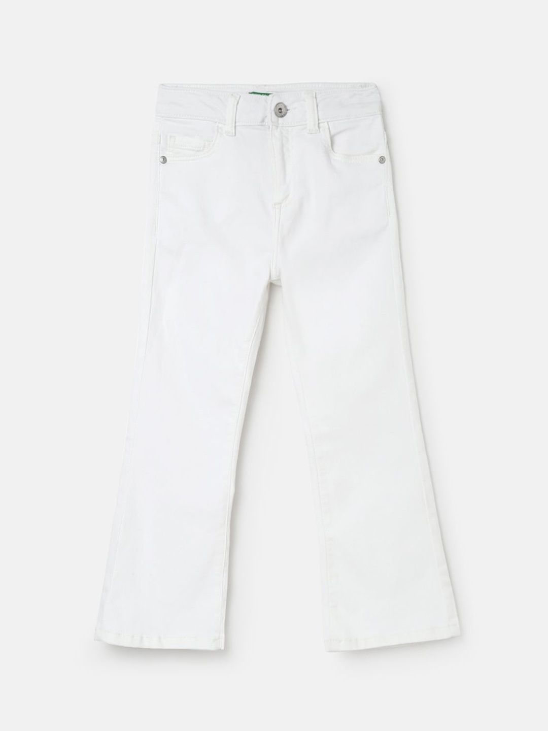 

United Colors of Benetton Girls Bootcut Fit Cotton Jeans, White