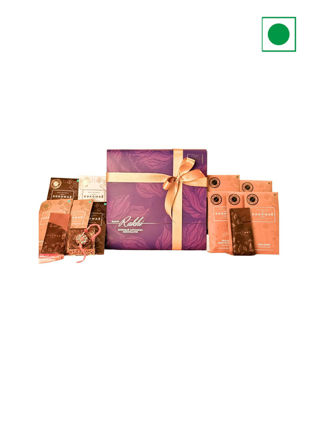 

Kokomae Artisanal Chocolate Belgian Chocolate With Rakhi, Purple