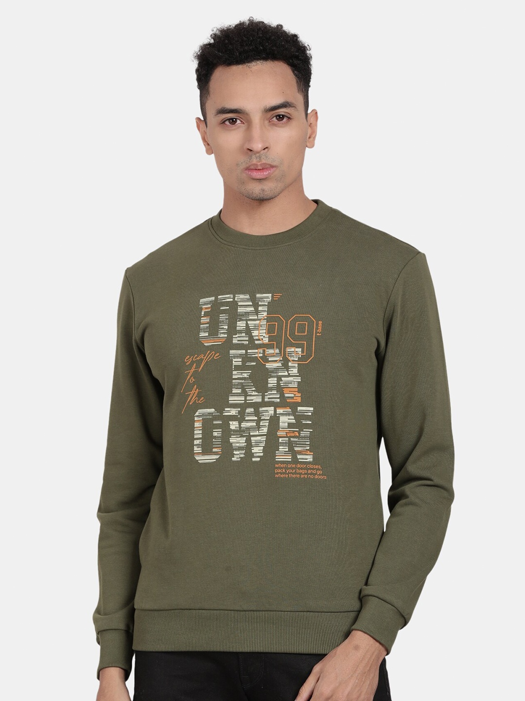 

t-base Typography Printed Sweatshirt, Green