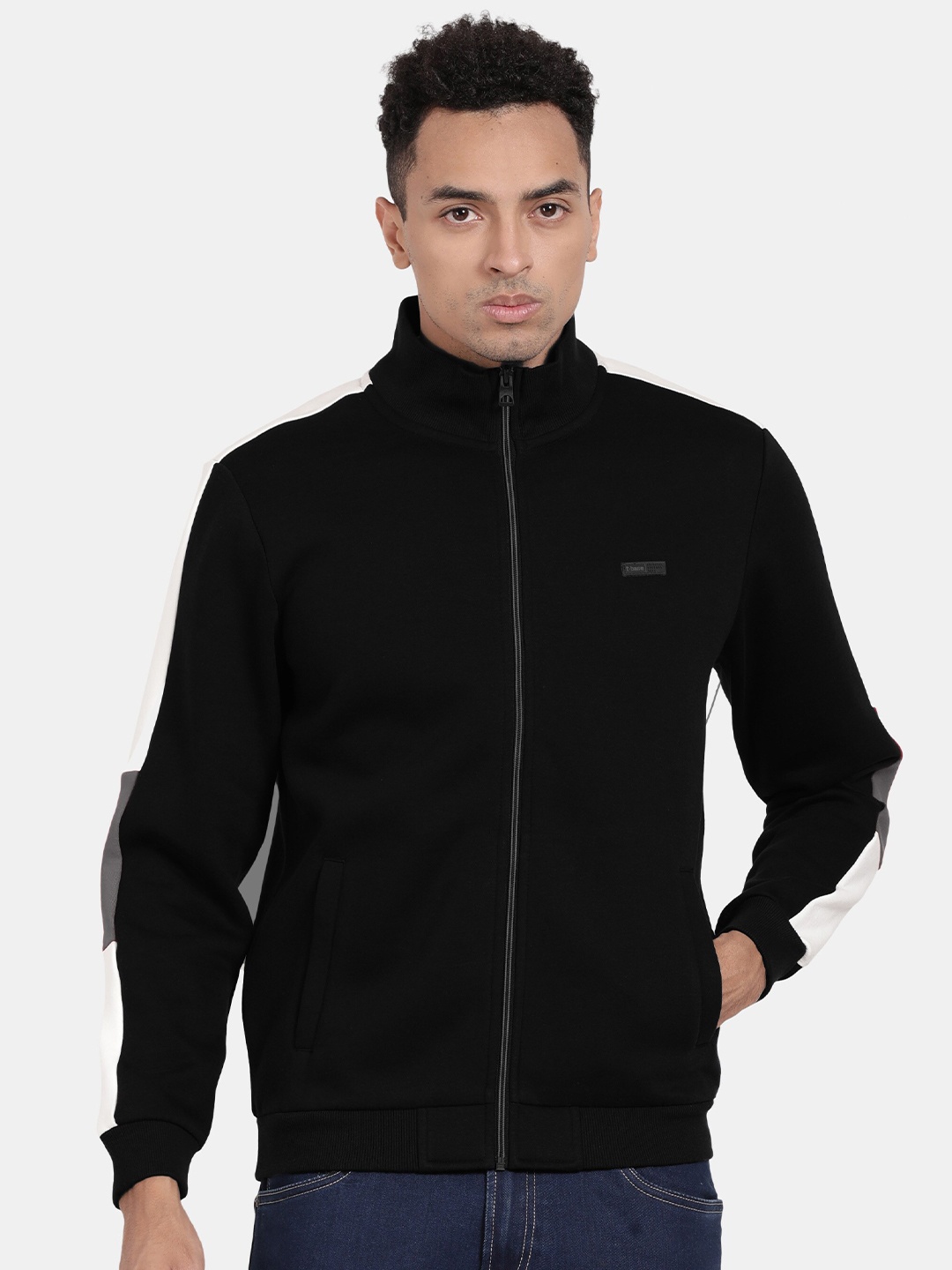 

t-base High-Neck Cotton Sweatshirt, Black