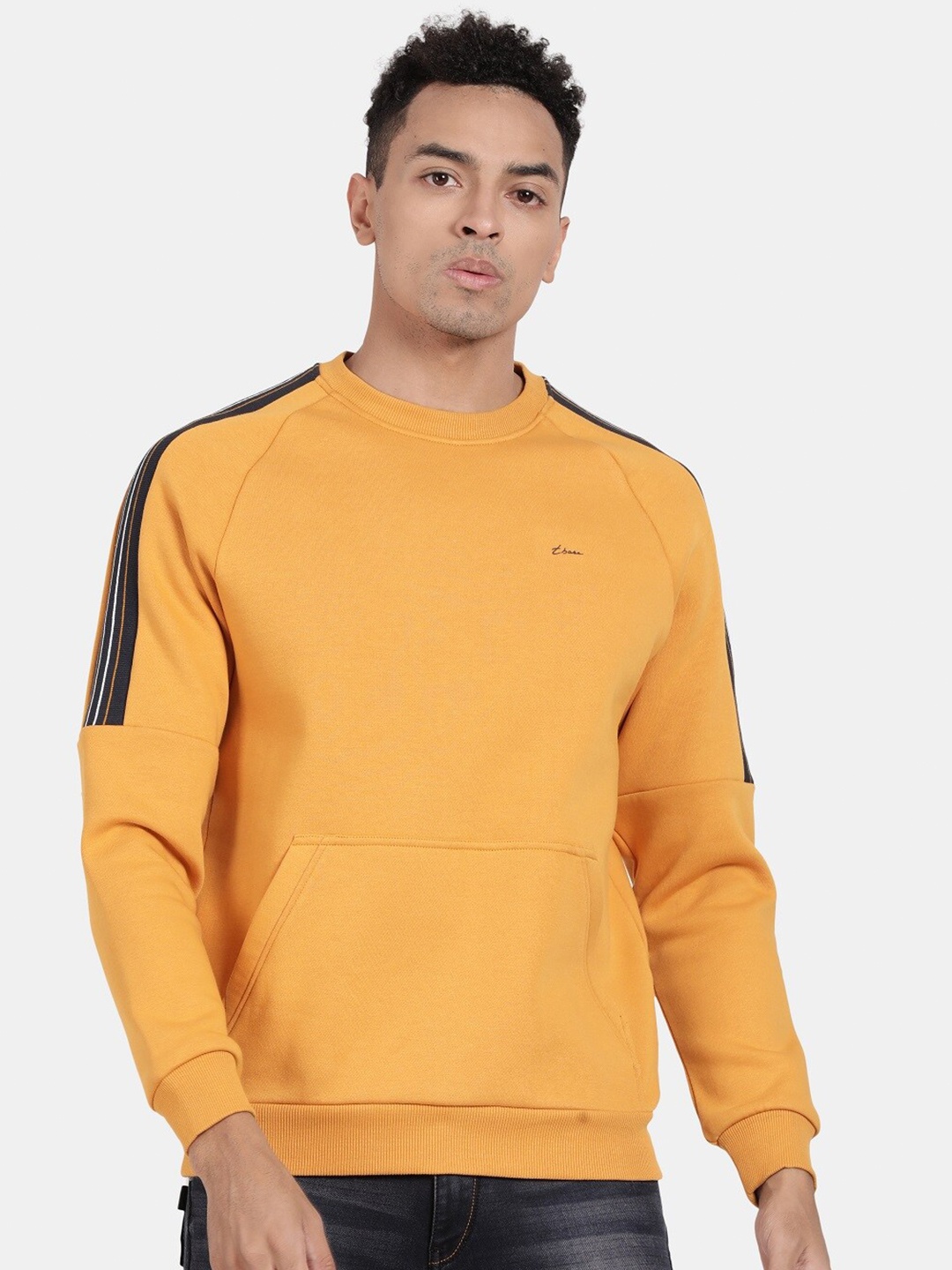 

t-base Round Neck Cotton Sweatshirt, Yellow
