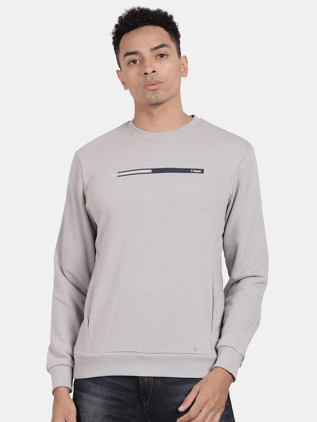 

t-base Round Neck Long Sleeve Sweatshirt, Grey