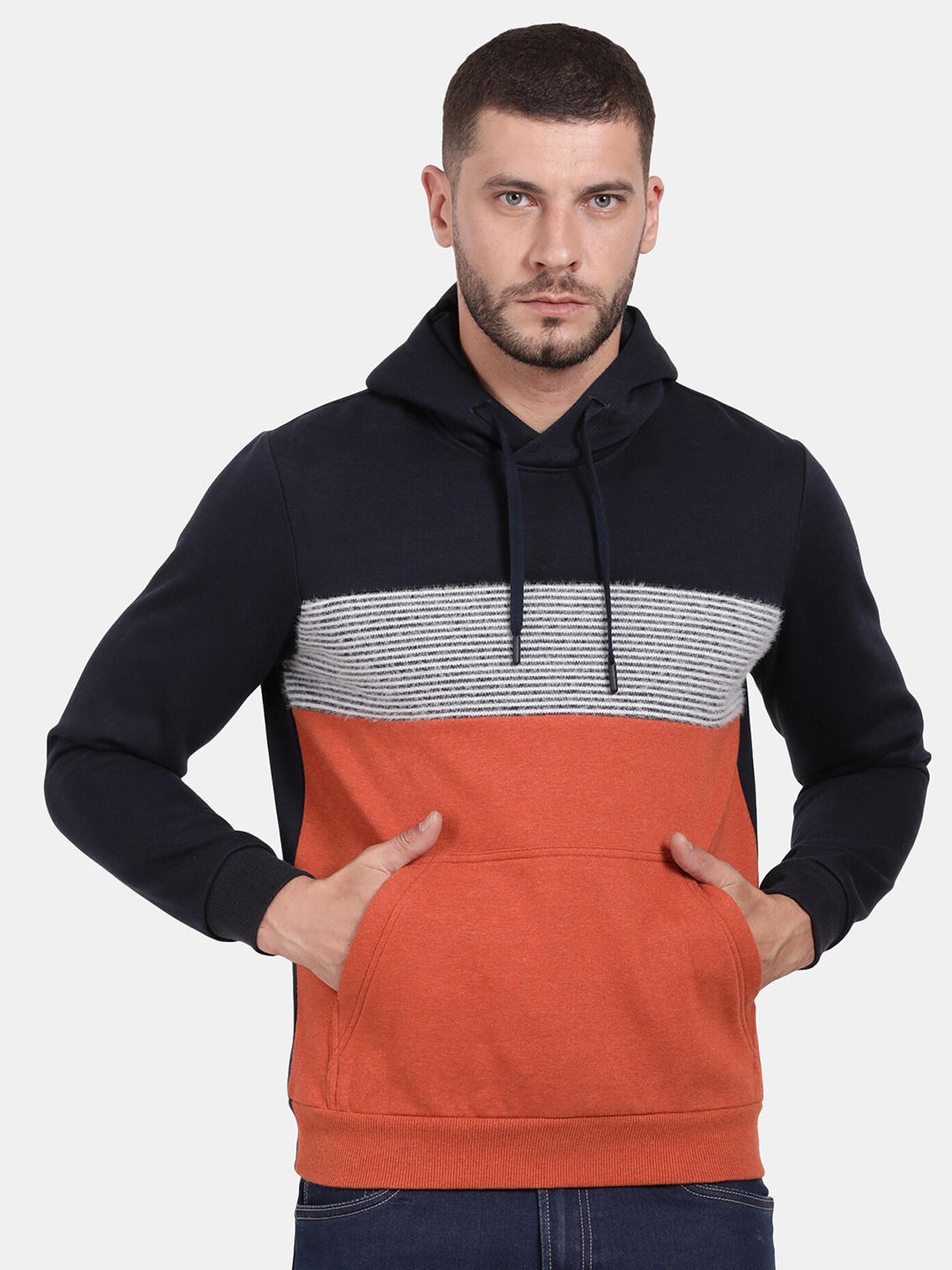 

t-base Striped Hooded Pullover, Black