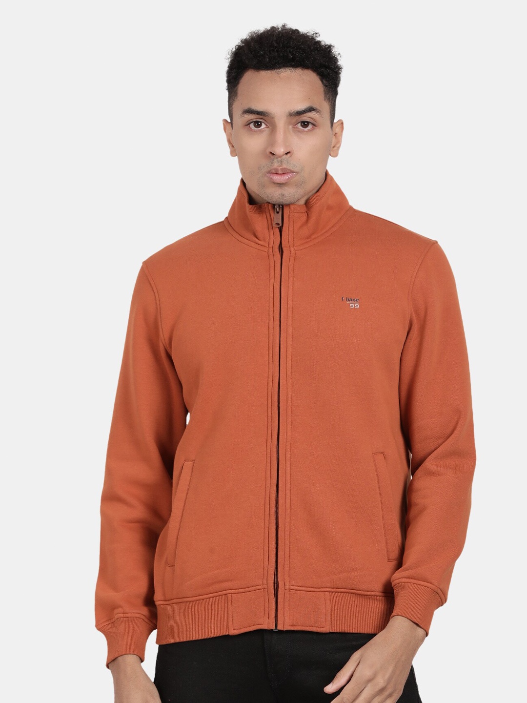 

t-base Mock Collar Front-Open Sweatshirt, Orange